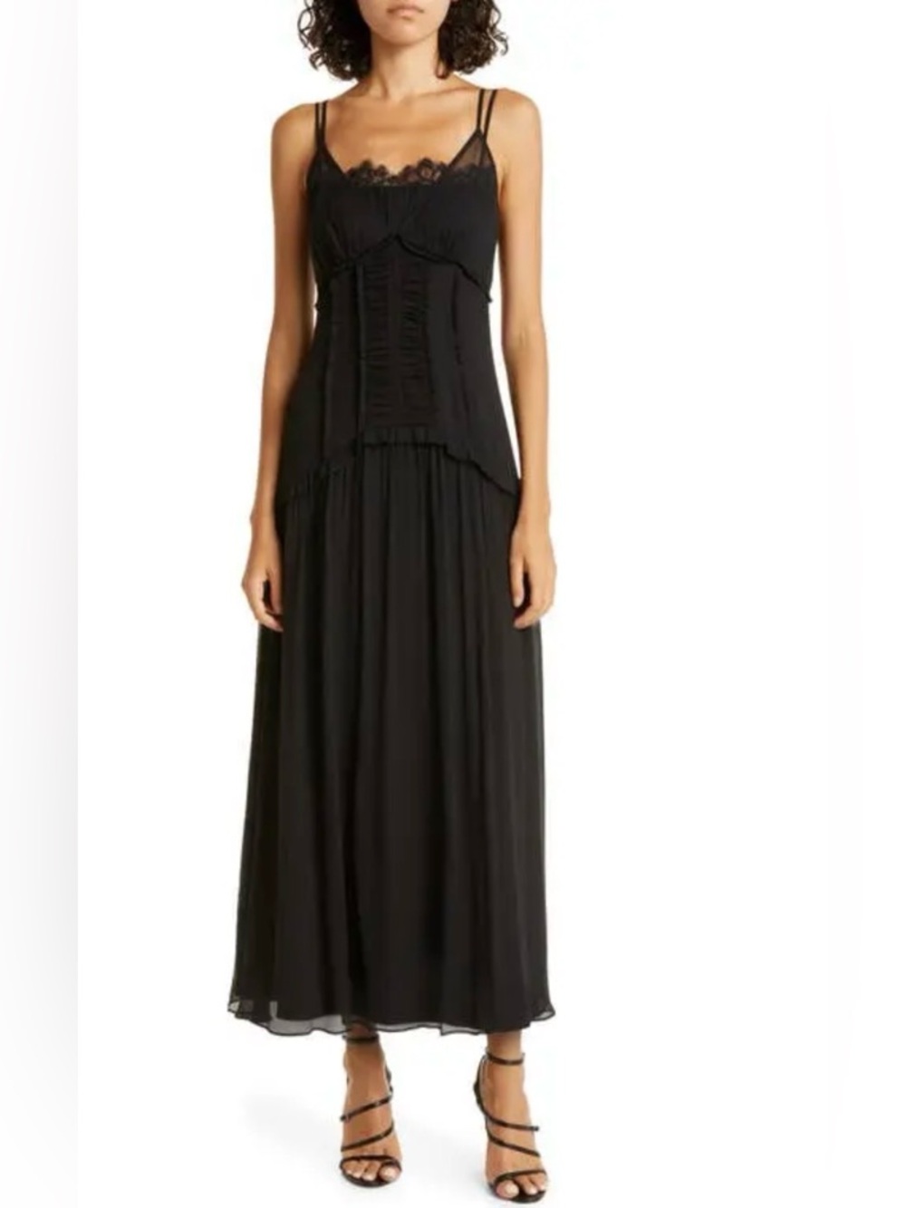 Jason Wu Silk Double-Layered Strappy Midi-Dress size 6